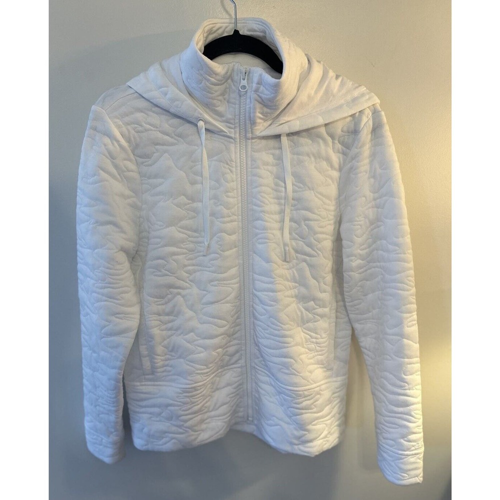 Dick's Sporting Goods DSG Women's Small Hooded Full Zip Sweatshirt White Quilted